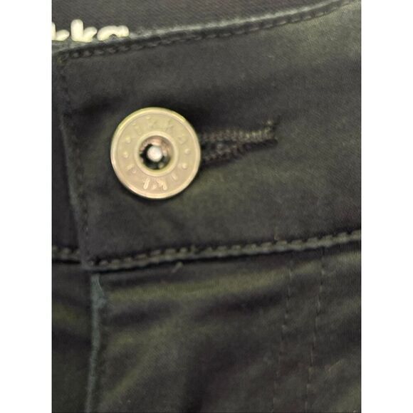 Ikka Stretch Flat Front Slim Fit Cropped Pants Dark Wash Black Size Medium - Picture 3 of 11